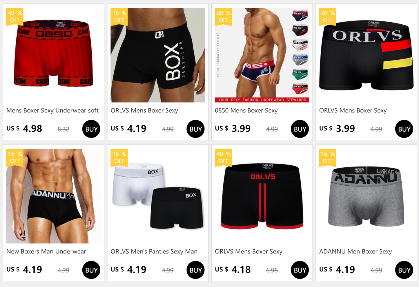 Men's Boxer Shorts by ORLVS in Cotton Spandex