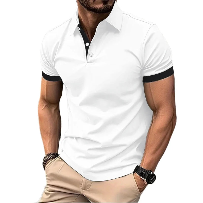 Men's Summer Short Sleeve Polo Shirt Lightweight Tee
