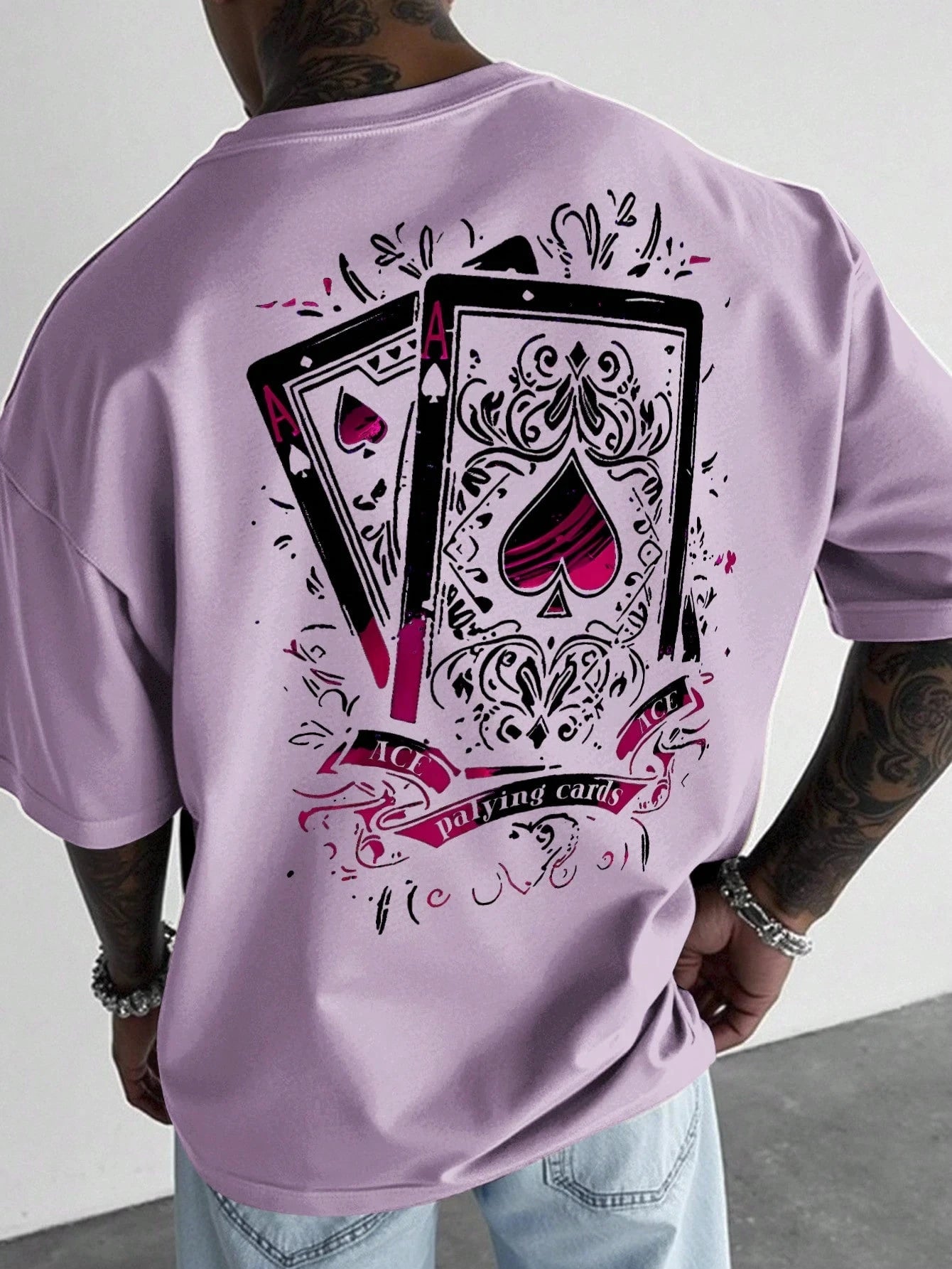 Mens Poker Print TShirt Casual Trendy Streetwear Tee Soft Comfortable Relaxed Fit Short Sleeve Stylish Modern Graphic  Top