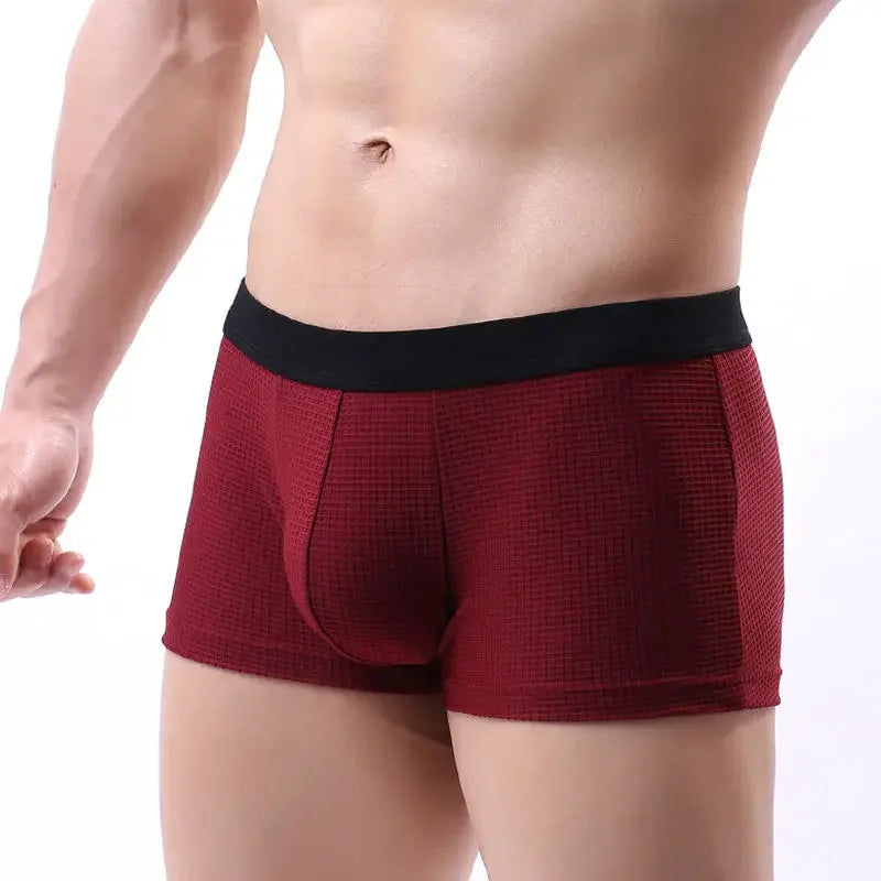 Men's Cotton Boxer Shorts with U-Type Convex Design