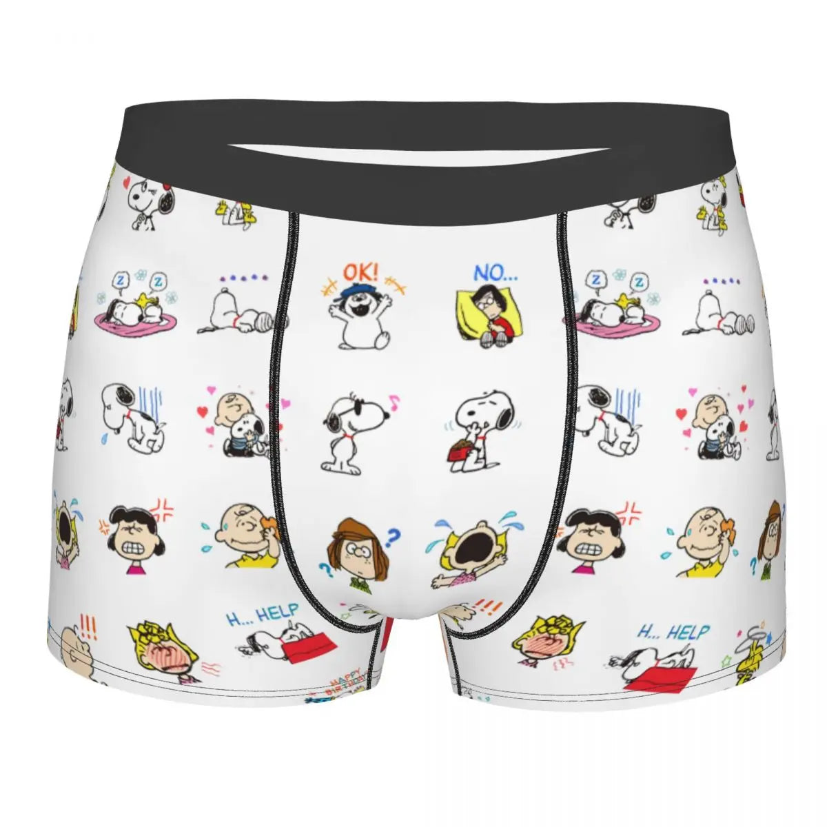 Snoopy Boxer Briefs for Men - Giggle Print Polyester Blend