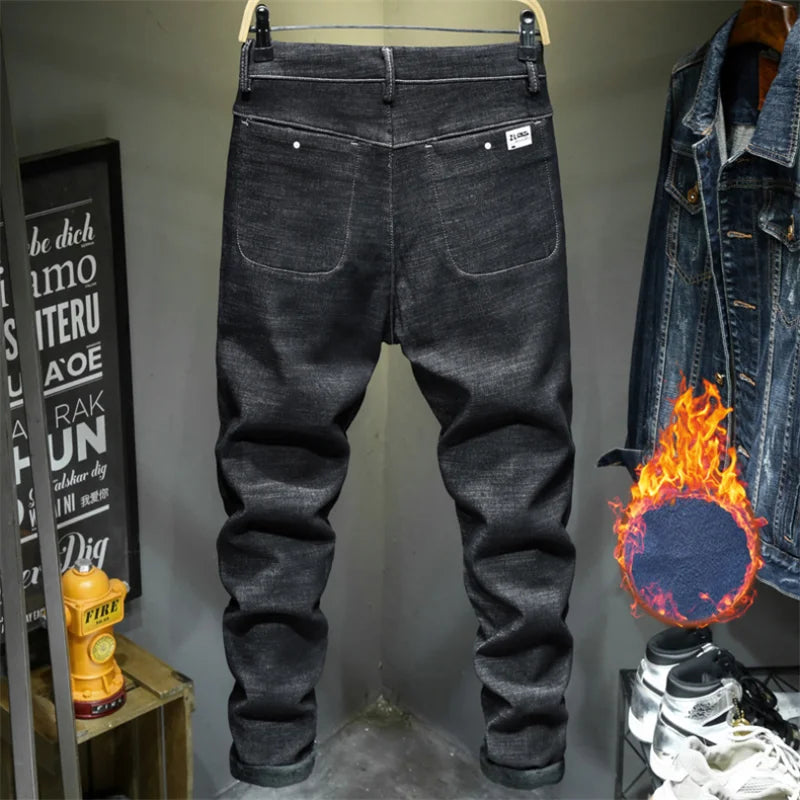 Men's Casual Straight Leg Jeans in Denim for Autumn