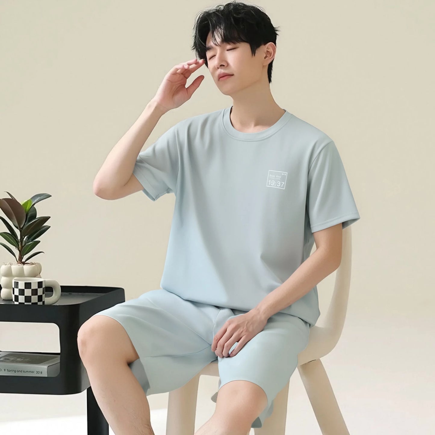 Summer Cotton Pyjamas Casual Pajamas Sleep Tops Shorts For Men Lovely Panda Print Pajama Sets Comfortable Cool Sleepwear 2022