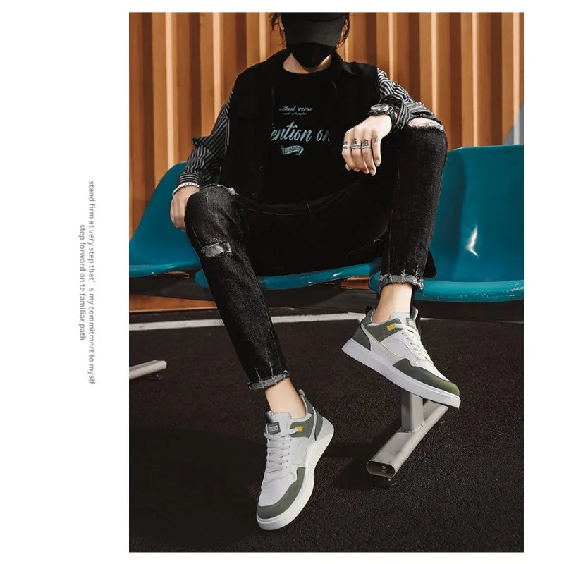 Men's Casual Leather Sneakers for Walking and Daily Wear
