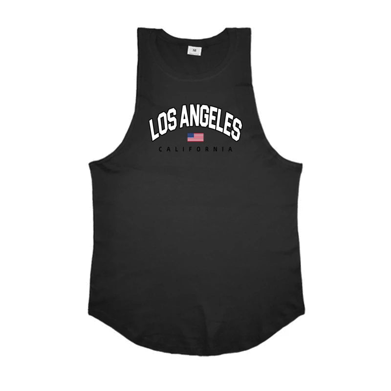 Mens Bodybuilding Tank Tops Casual Sleeveless Fitness Muscle Shirt Gym Sport Vests Summer Cotton Breathable Cool Loose Clothing