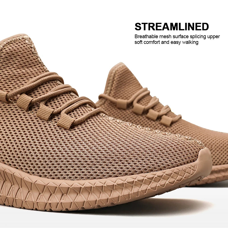 Men's Casual Lace-Up Sneakers with Air Mesh Upper