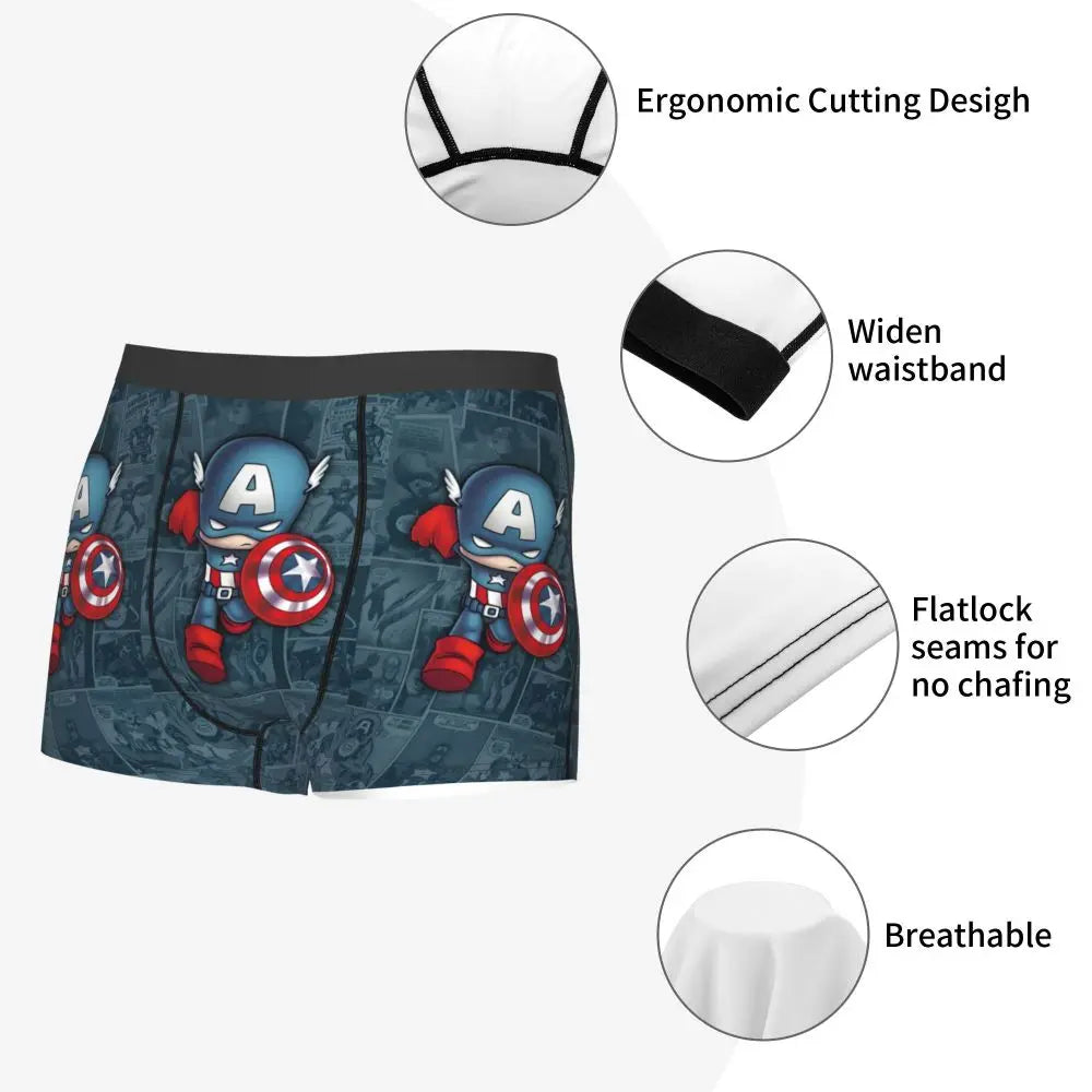 Captain America Comics Design Boxer Shorts for Men by MINISO