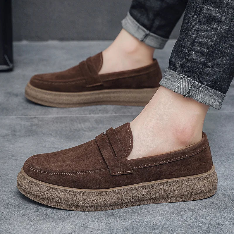 2026 Platform Men Loafers Lightweight Slip-On Casual Shoes