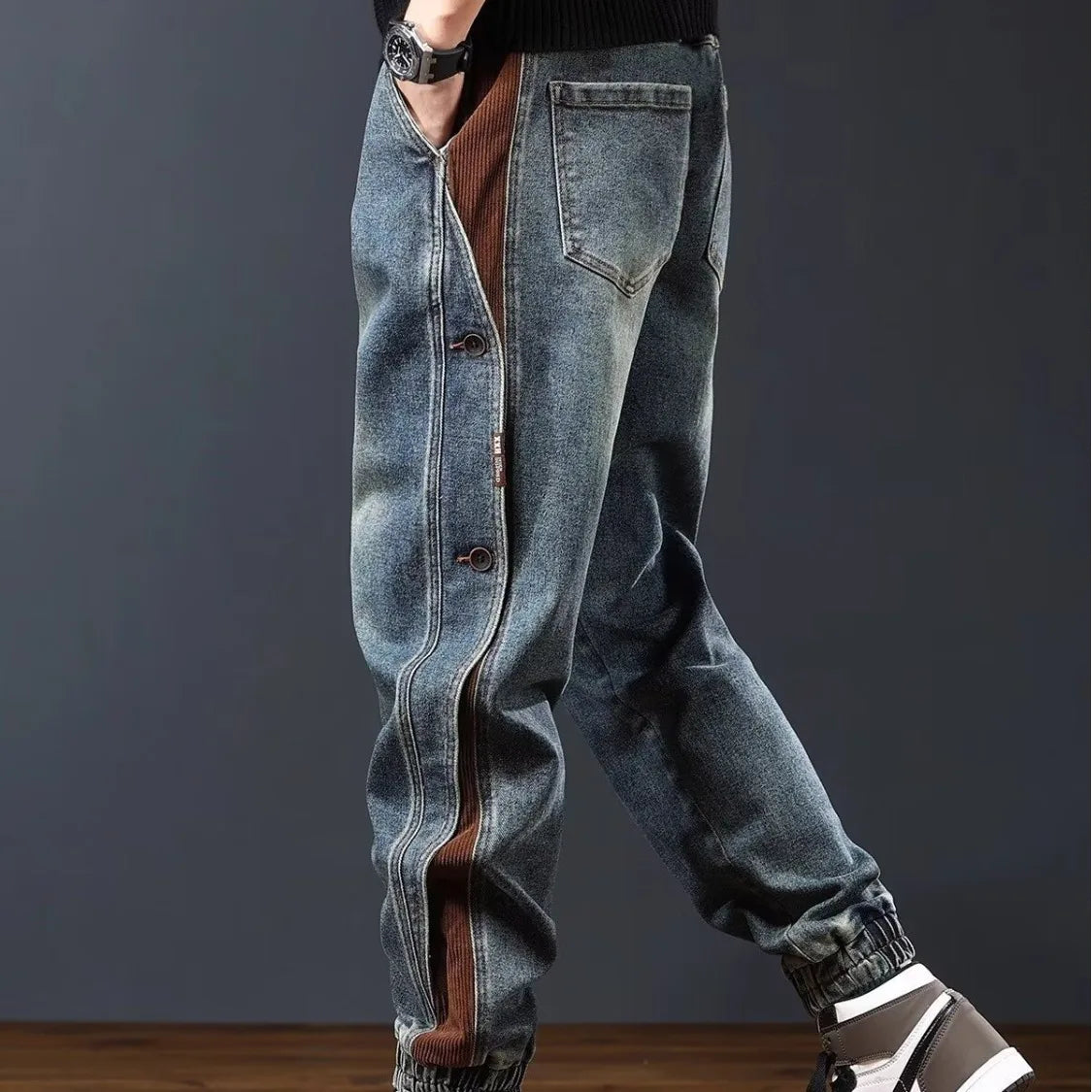 Men's Boyfriend Jeans in Denim for Autumn and Winter