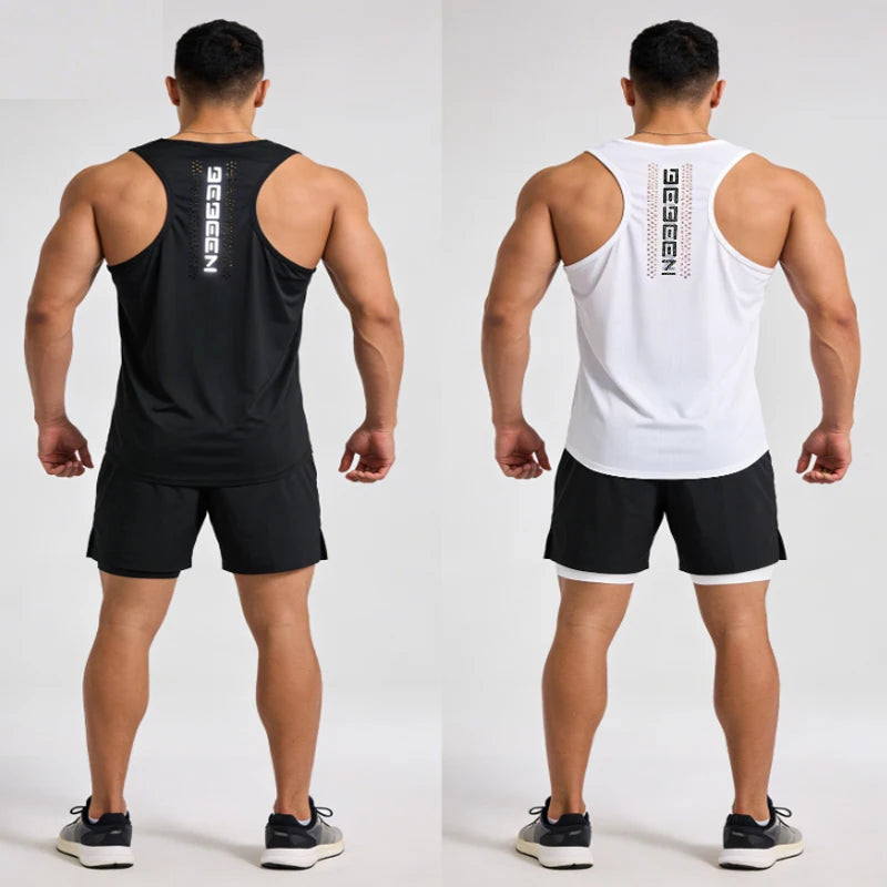 Mens Vest Mesh Breathable Quick Dry Outdoor Sports Sleeveless Top Lightweight Slim Fit Tank Top Men'S Fashion Summer New