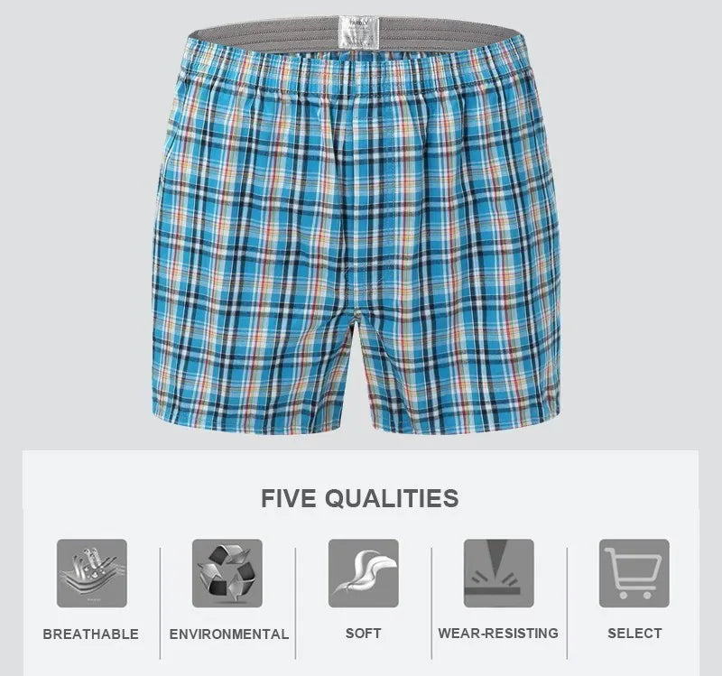 Cotton Classic Checkered Boxer Shorts by FARDLY