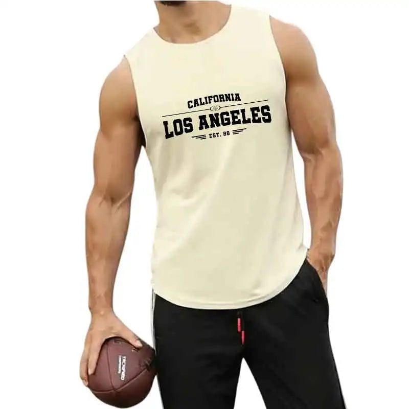 Mens Athletic Sleeveless Shirt O Neck Summer Fitness Vest Moisture Wicking Quick Dry Workout Top Jogging Bodybuilding and Casual