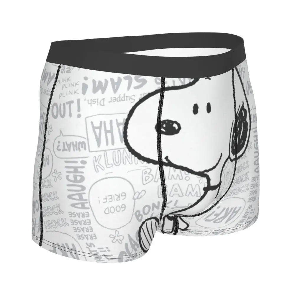Snoopy Boxer Briefs for Men - Giggle Print Polyester Blend