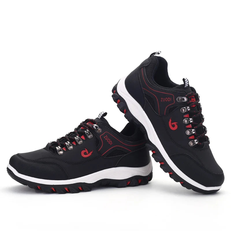 Leather Casual Sneakers for Men Lightweight Walking Shoes