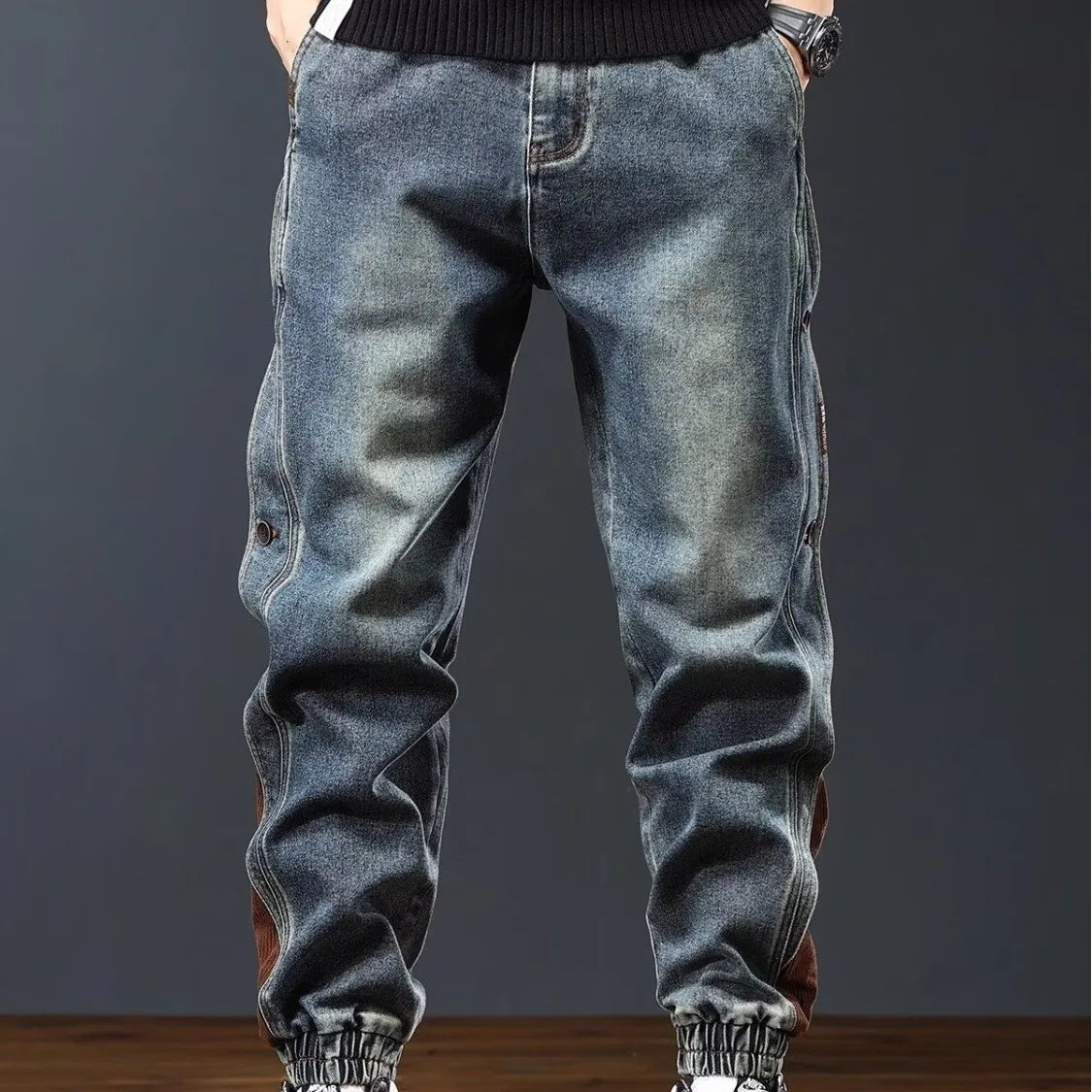 Men's Boyfriend Jeans in Denim for Autumn and Winter