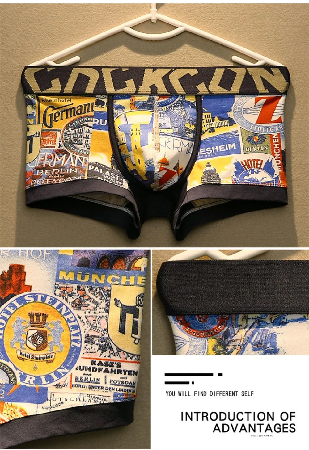 Men's Cotton Boxer Shorts with U Pouch