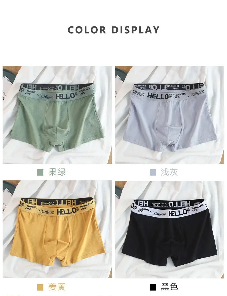 MOONBIFFY Boxers Men's Cotton Underwear L-4XL
