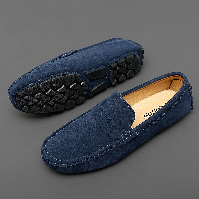 Men's Suede Leather Loafers Comfortable Walking Shoes