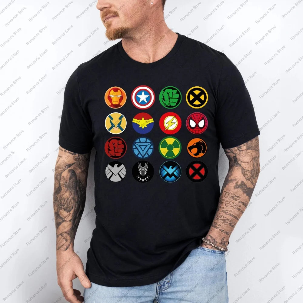 Marvel Superhero T-shirt Avengers Tee Super Hero Family of Heroes