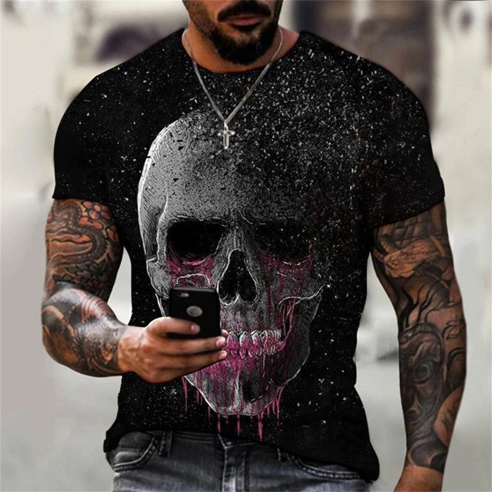 3D Printed Skull T-Shirt for Men Casual Summer Wear