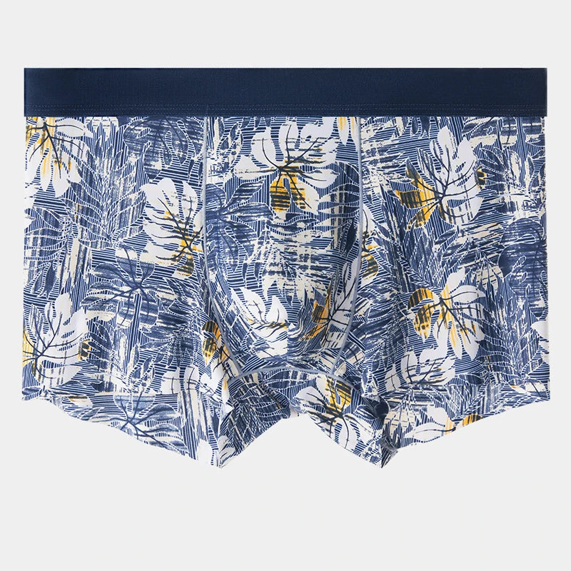 Men's Printed Boxer Shorts in Ice Silk