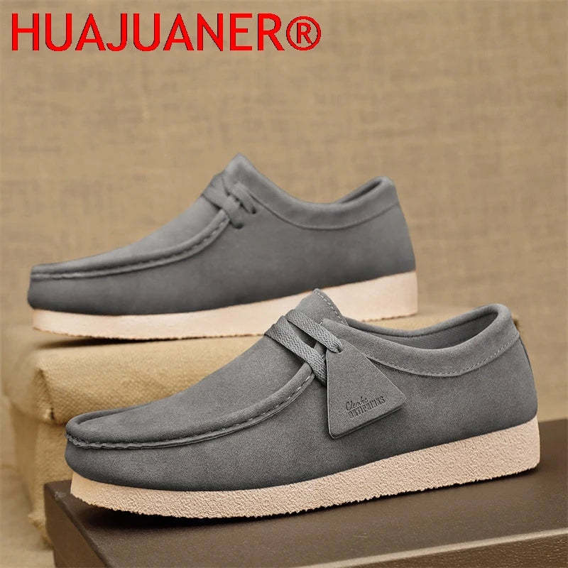 Men's Casual Lace-Up Sneakers with Thick Sole