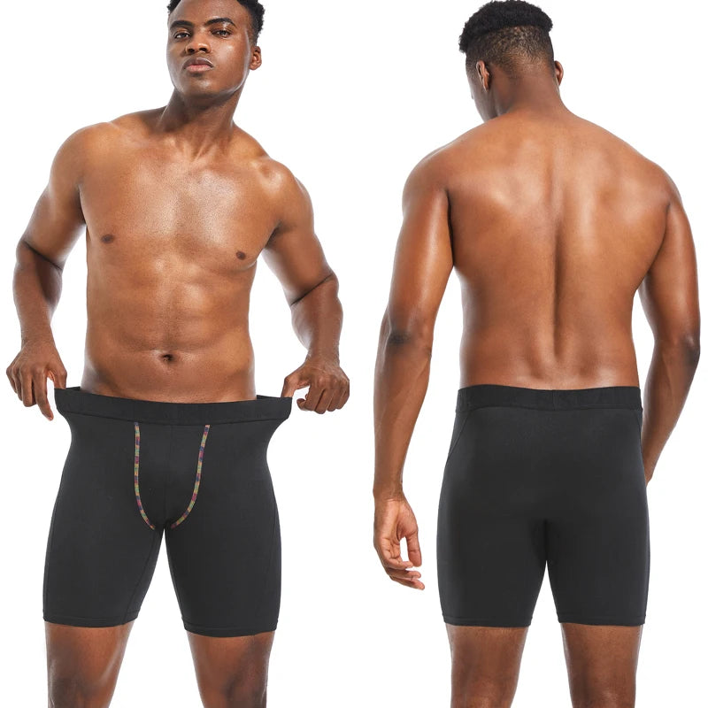 Fashion Long Men's Boxer Shorts Polyester Underwear