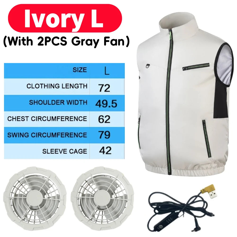 Cooling Vest Breathable Polyester Fan Vest for Hot Weather