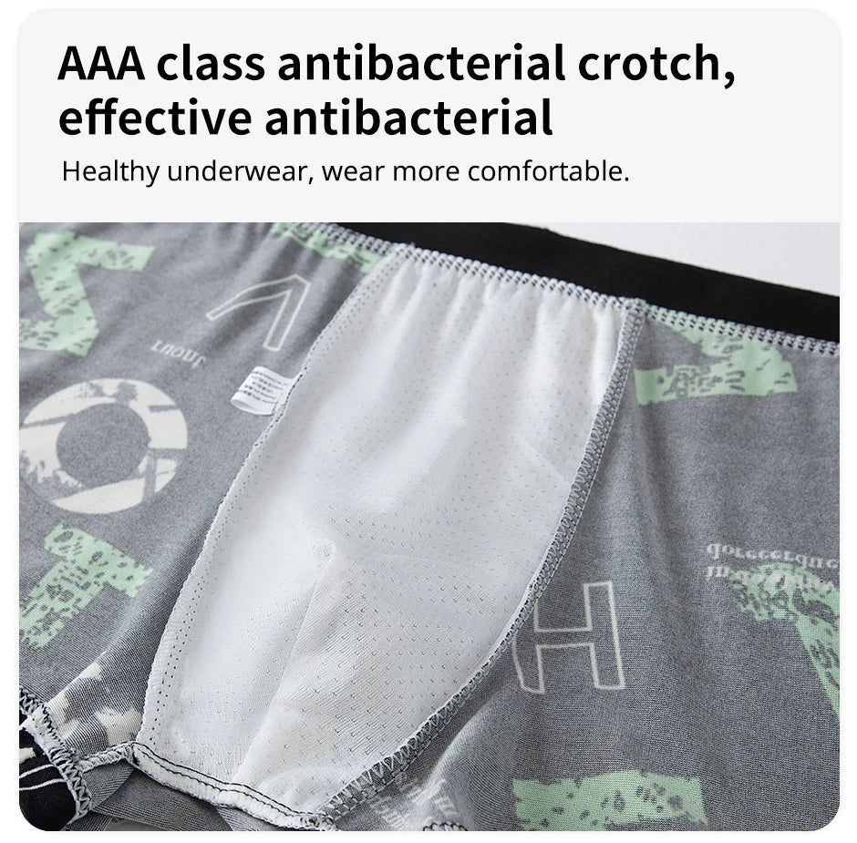 Men's Fashion Printed Boxers Breathable Underwear 6XL