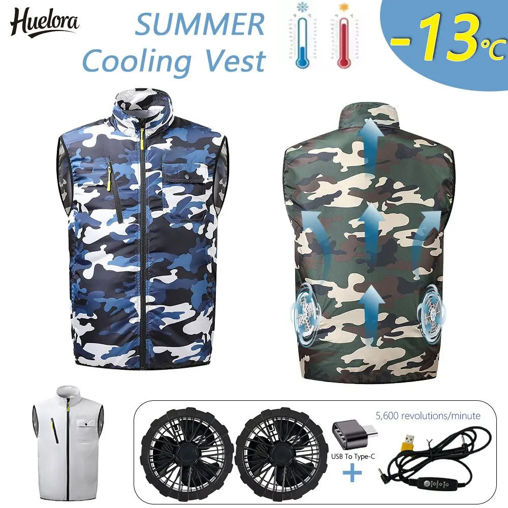 Men's Cooling Vest USB Air Conditioner Fan Jacket