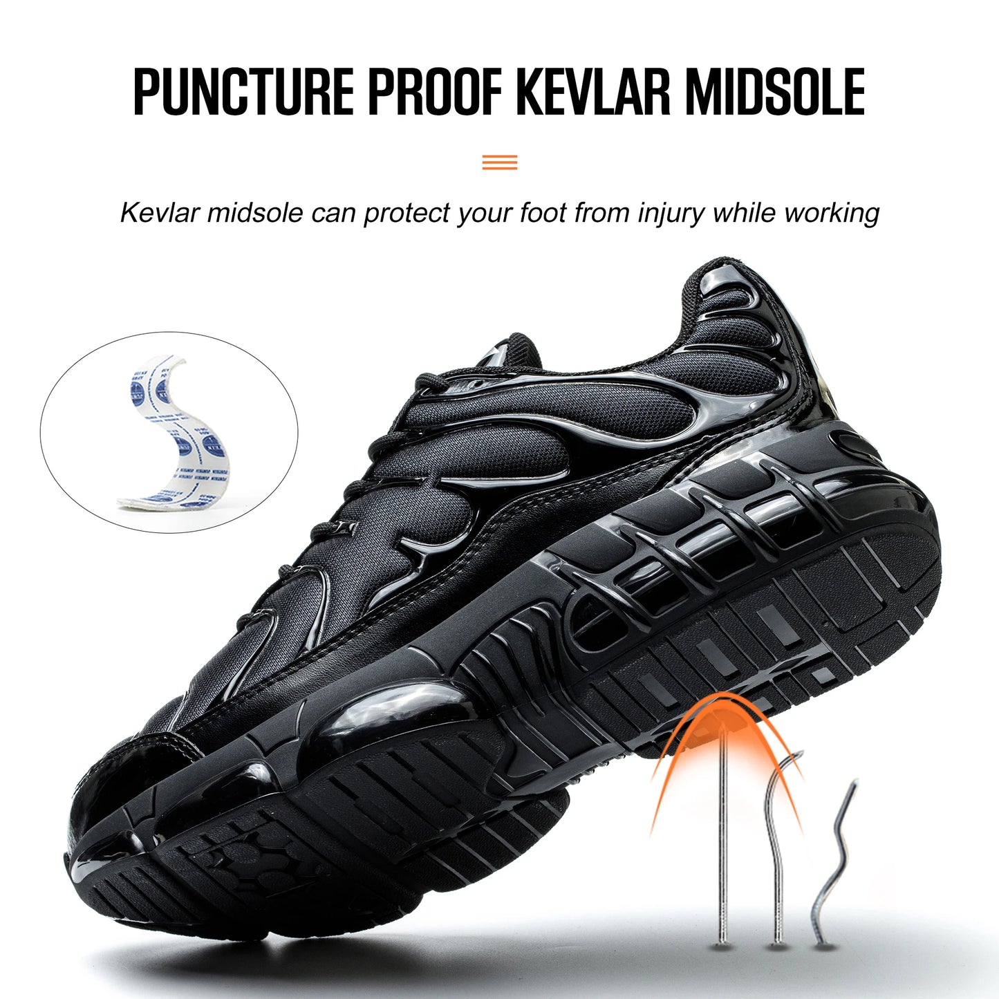 Men's Steel Toe Low Top Work Sneakers Adjustable Comfortable