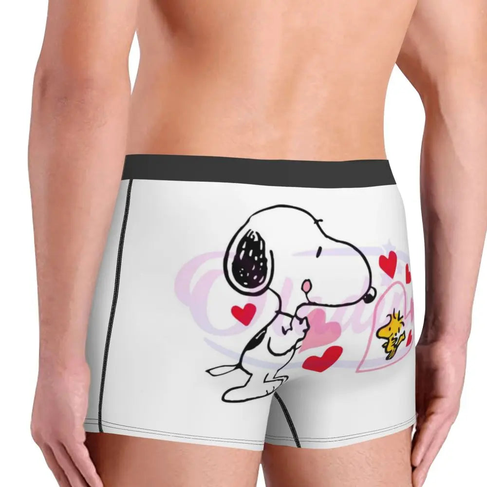 Snoopy Boxer Briefs for Men - Giggle Print Polyester Blend