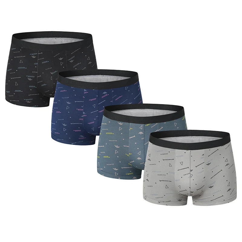 Men's Fashion Printed Boxers Breathable Underwear 6XL