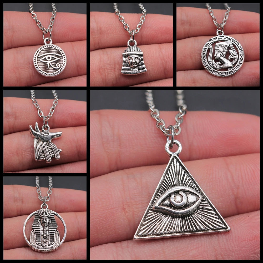 Egyptian Jewelry Gift Egyptian God Pharaoh The Eye Of Horus Ankh Cross Pendant Necklace African Gift