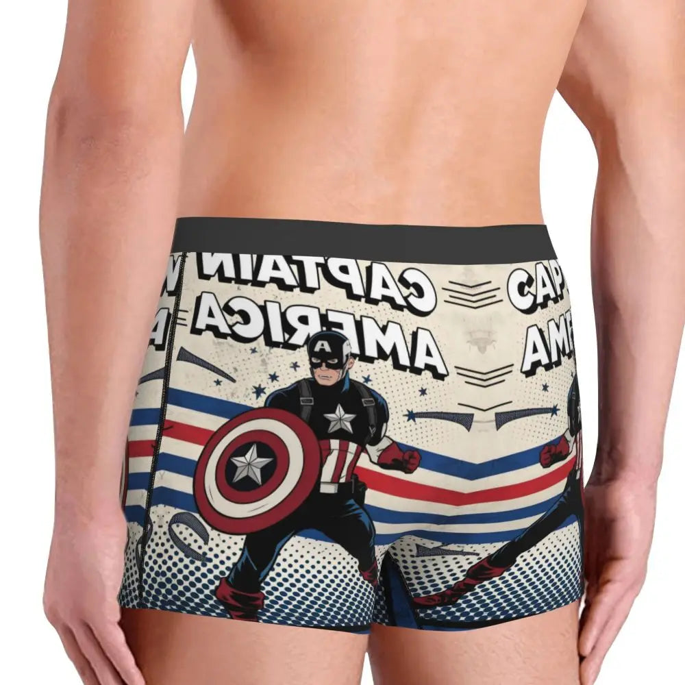 Captain America Comics Design Boxer Shorts for Men by MINISO