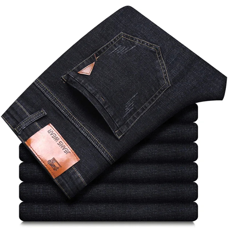 Men's Stretch Slim Fit Straight Jeans for Casual Wear