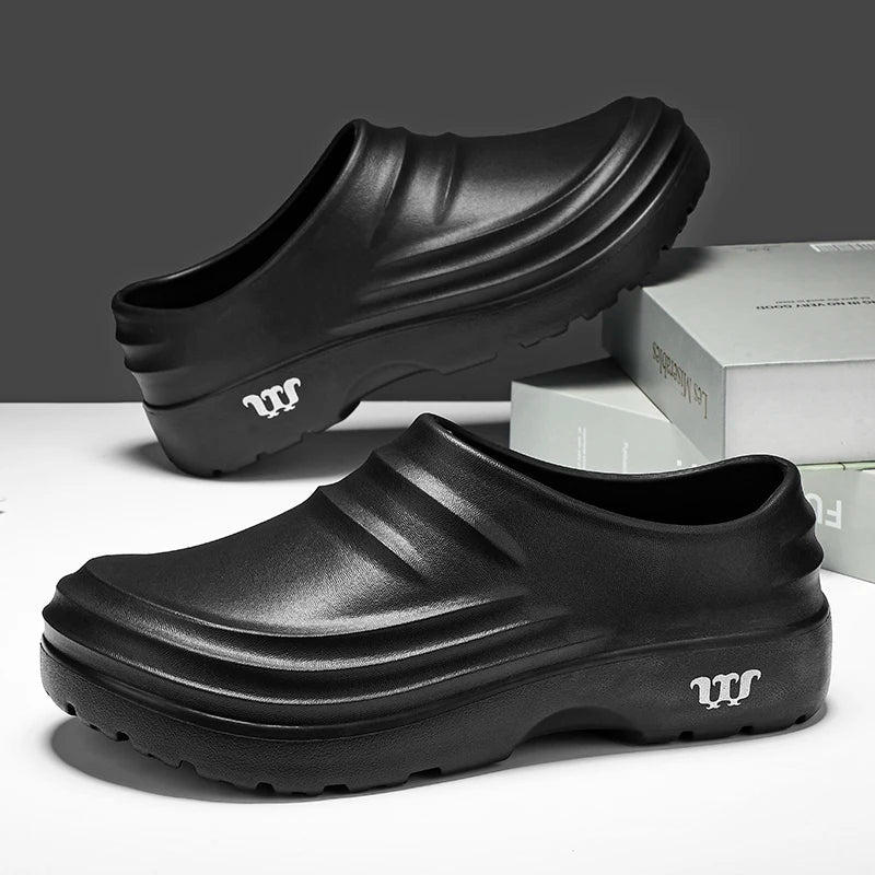 Size 48 Men's Waterproof Chef Sandals Anti-Slip Clogs
