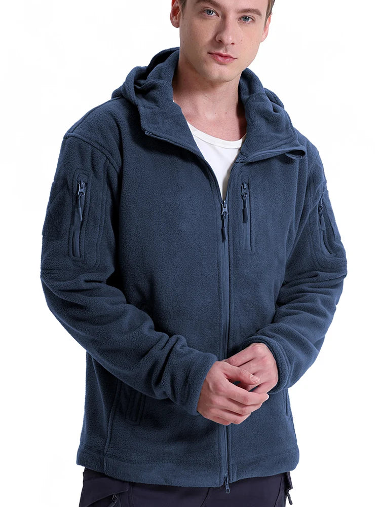 Men's Tactical Fleece Jacket Winter Zip Military Hoodies