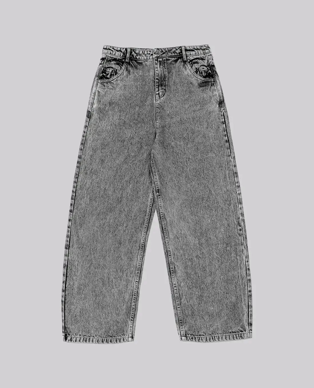 90s Retro Embroidery Jeans for Men in Loose Fit