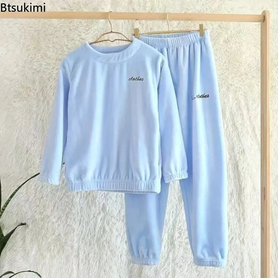2026 Men's Sleepwear Warm Coral Velvet and Thick Velvet Autumn and Winter Warmth and Leisure Loose Flannel Home Clothes for Men