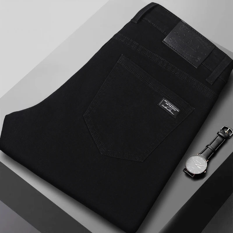 Men's Slim Fit Casual Denim Jeans in Black and Gray