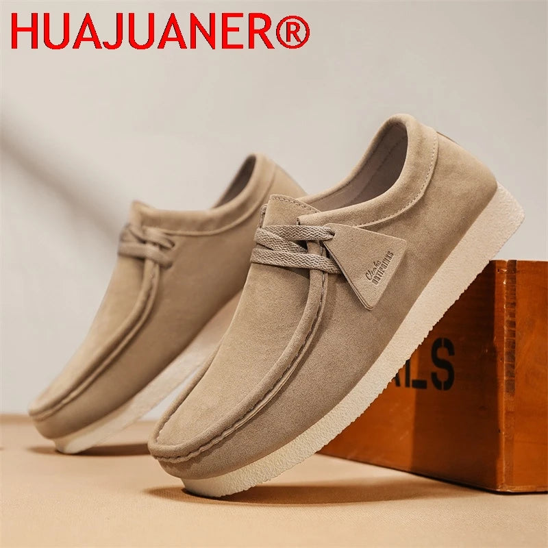Men's Casual Lace-Up Sneakers with Thick Sole