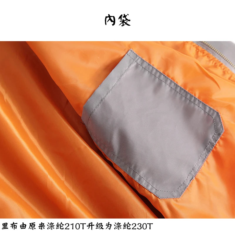 Unisex Bomber Jacket Men US Air Pilot Flight Jacket Waterproof Nylon