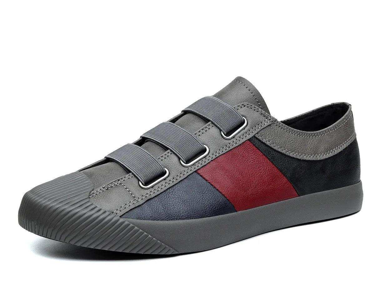 YBQJOO Mens Casual Leather Trainers for Autumn