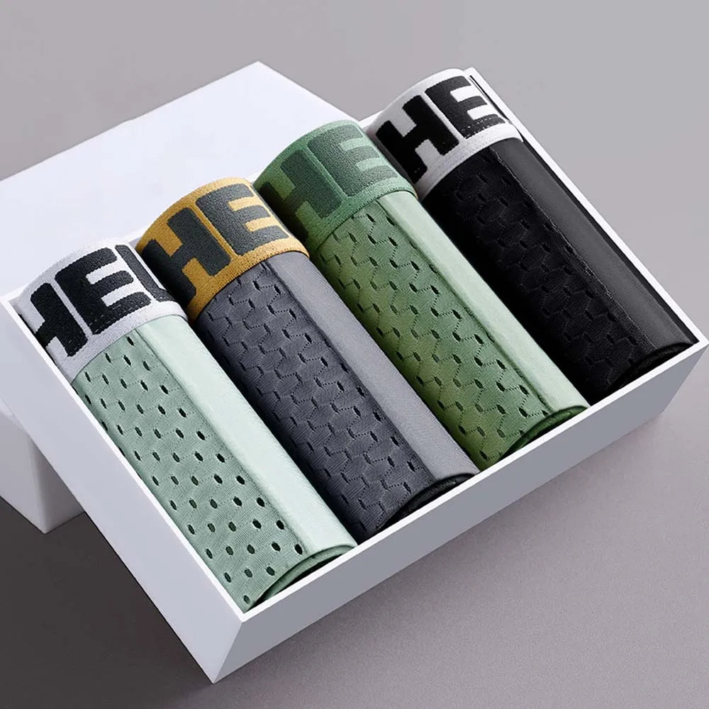 Breathable Mesh Boxers for Men - 4Pcs Set