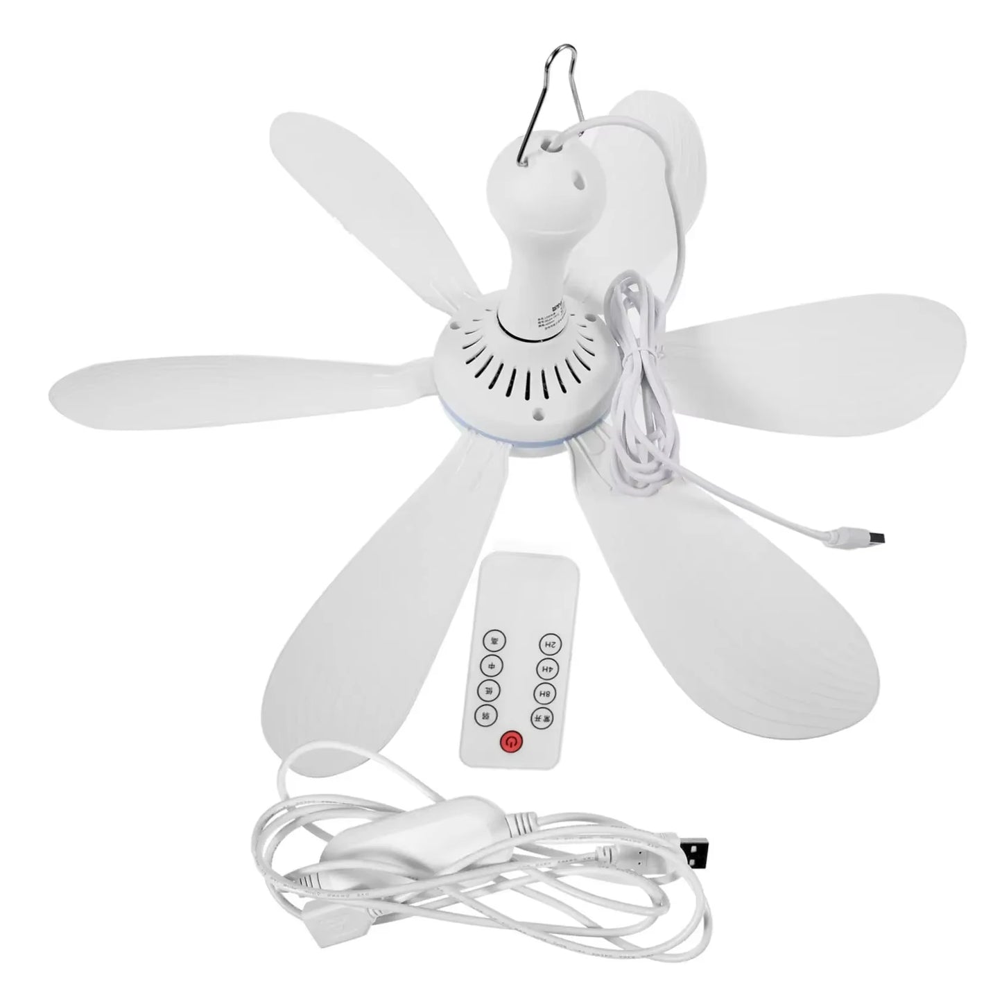 XIAOTREE USB Ceiling Fan Portable 5V Air Circulator
