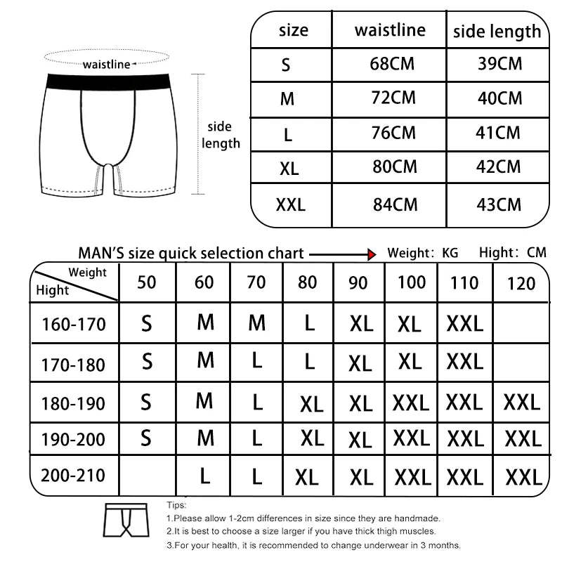 Underwear Boxers for Men Sexy Printed Boxershorts Breathable Mens Panties Trunks Plus Size Man Swimming Underpants Men's Boxers