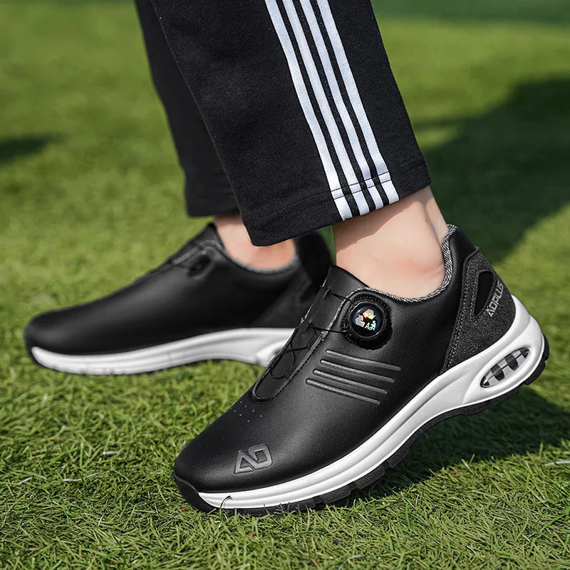 Men's Casual Golf Shoes with Elastic Band Closure
