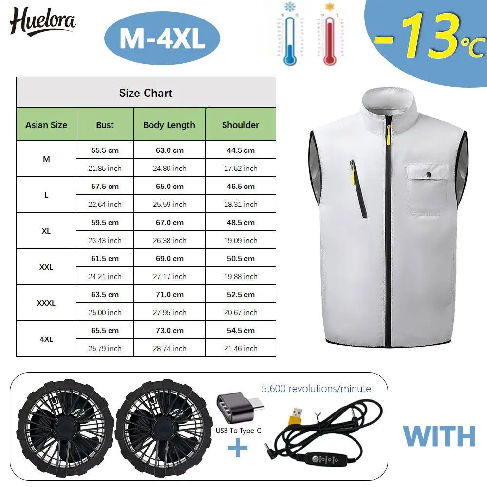 Men's Cooling Vest USB Air Conditioner Fan Jacket