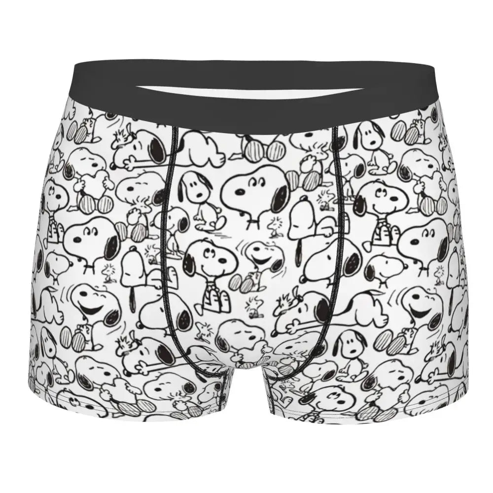 Snoopy Boxer Briefs for Men - Giggle Print Polyester Blend